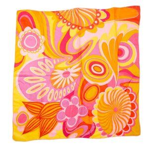 Vintage Groovy Swirls Flower Power Scarf Accessory WASHING